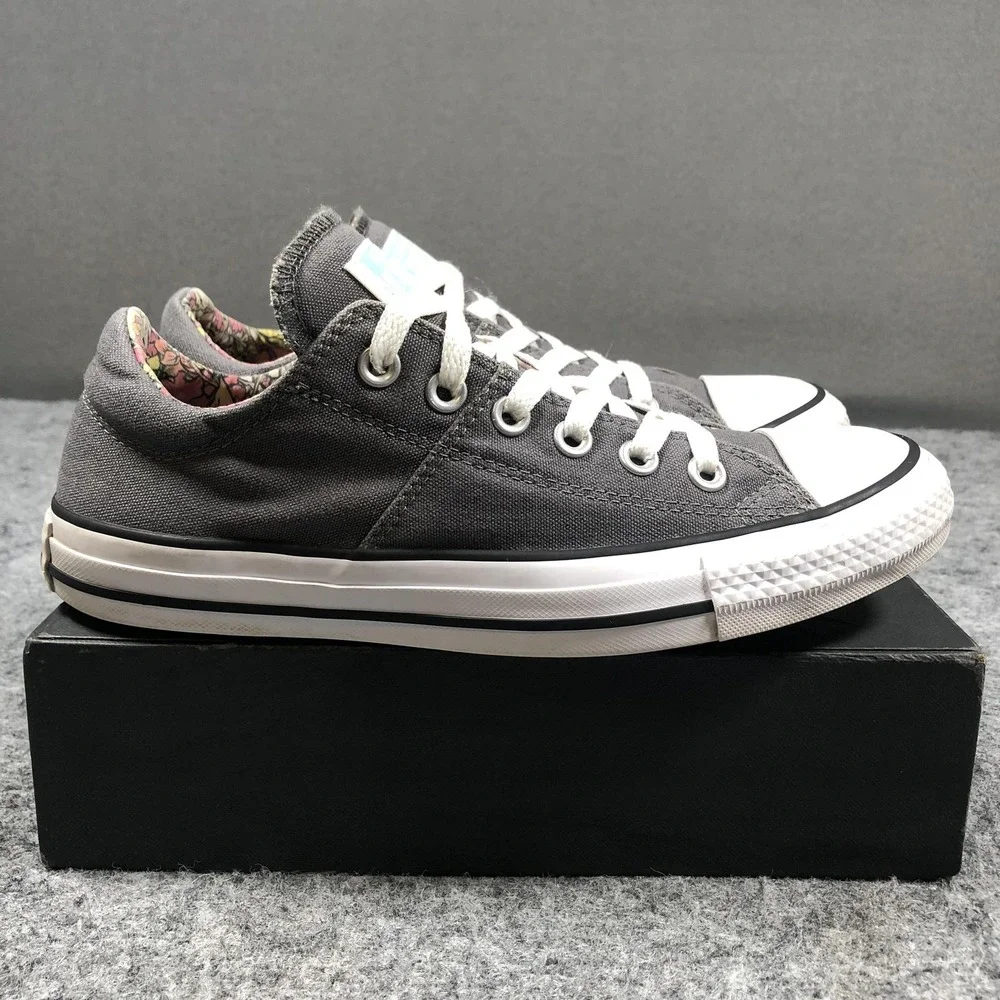 Converse Chuck Taylor Low Womens 8 Gray Canvas Floral Lining Sneakers 559351C